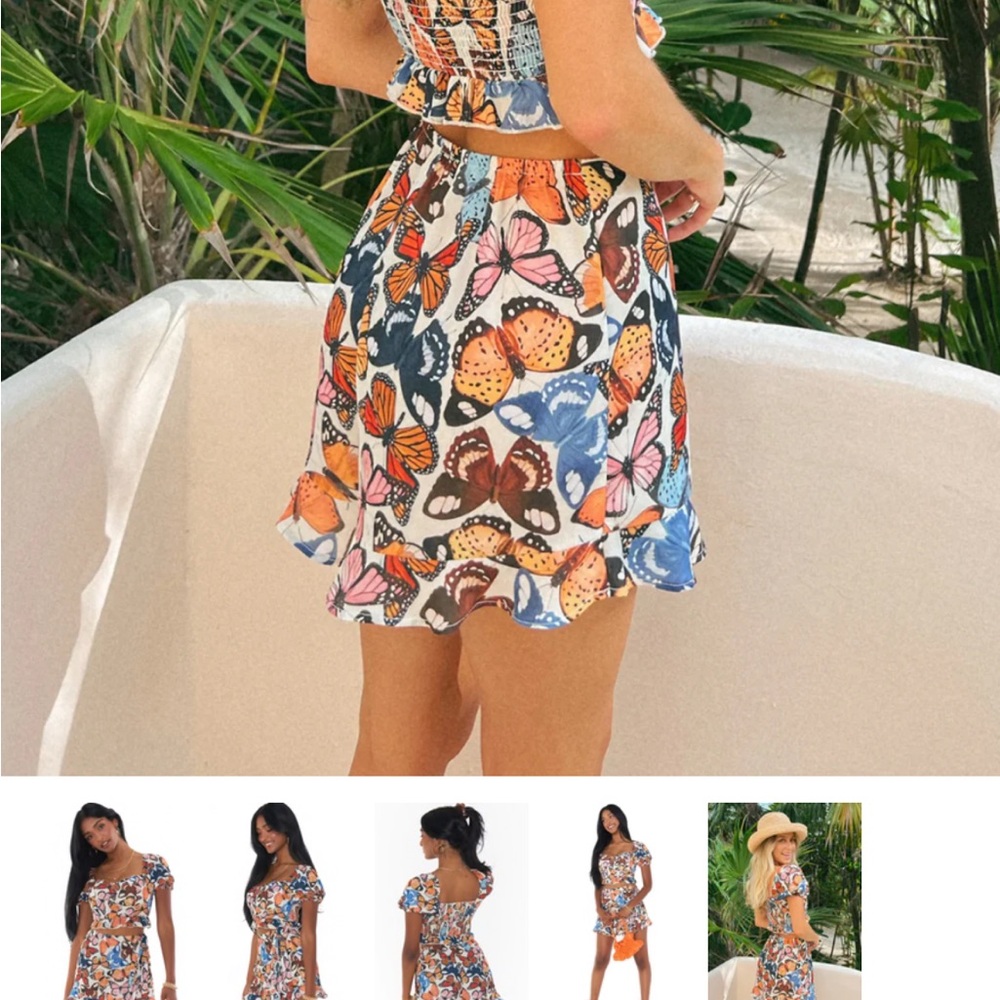 Show Me Your MuMu Baileys Butterfly Skort Medium NEW NWT skirt/shorts combo - Picture 13 of 13